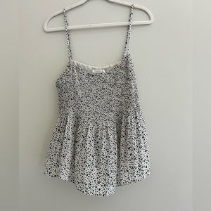 *like new* dressy tank top with crepe detailing and flowy hem